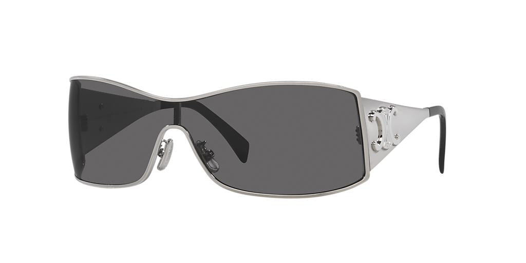 Celine CL40283U Triomphe Metal Silver Shield Sunglasses – Designer