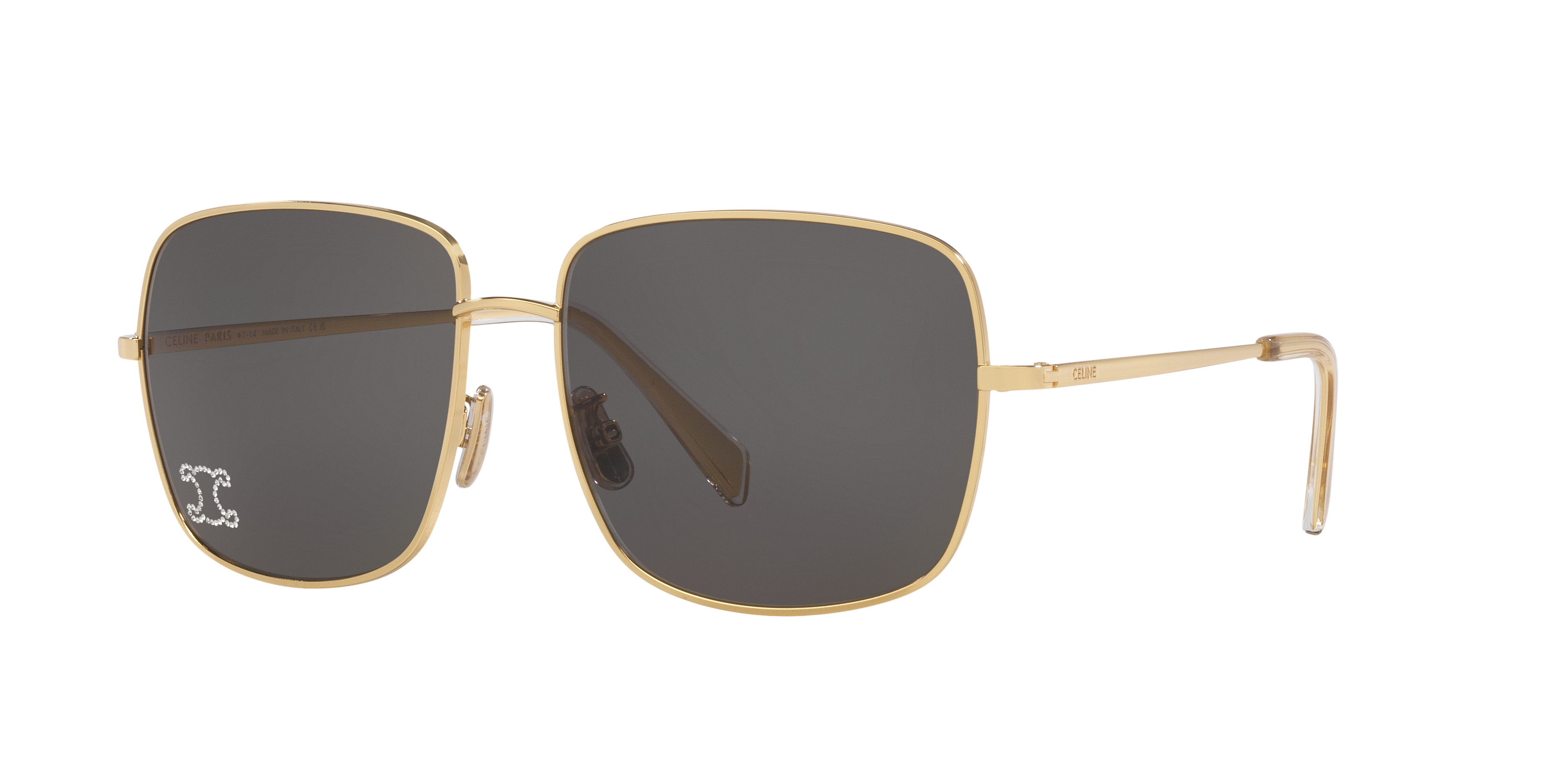 Celine CL40284U Triomphe Metal Rhinestone Gold Sunglasses 