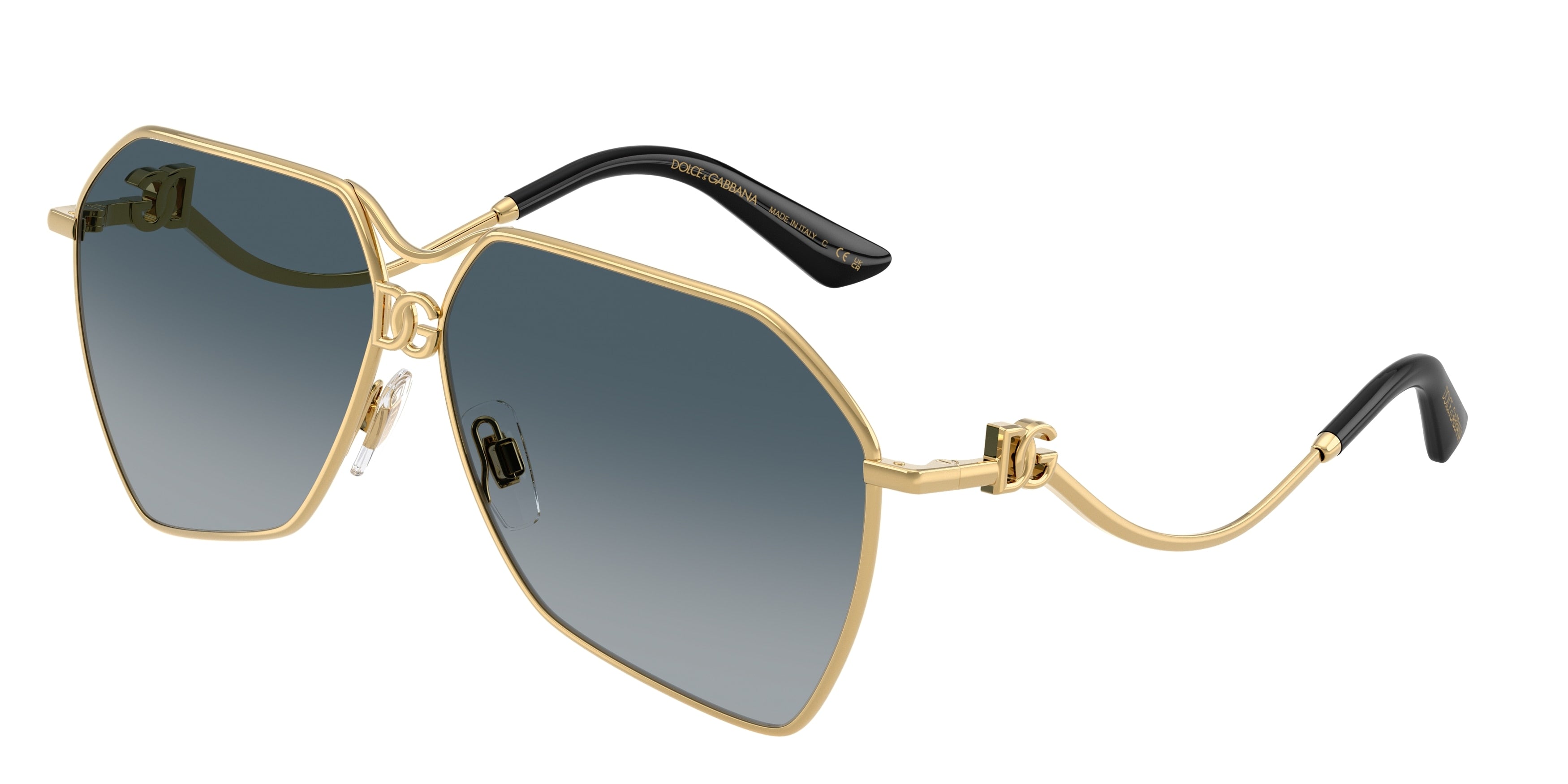 Dolce & Gabbana DG2326 Gold Grey Aviator Sunglasses  display picture 3