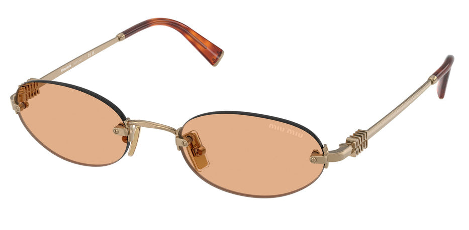 Miu Miu MU A54S Brass Orange Oval Rimless | Designer Daydream