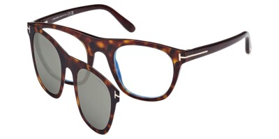 Tom Ford FT5895-B Clip On Sunglasses in Havana Brown  display picture 1