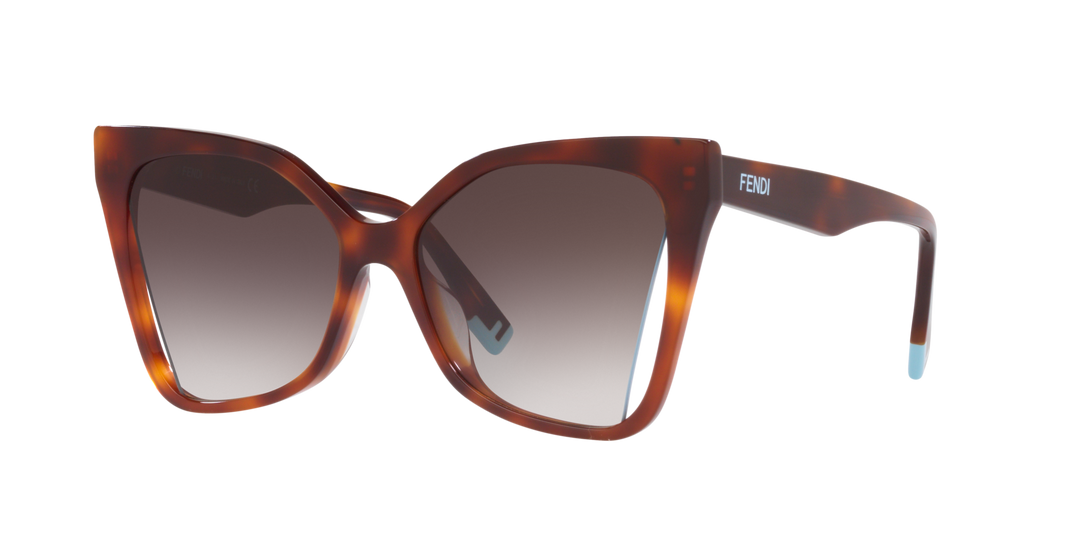 Fendi FE40010U Brown Cat Eye Cutout Sunglasses