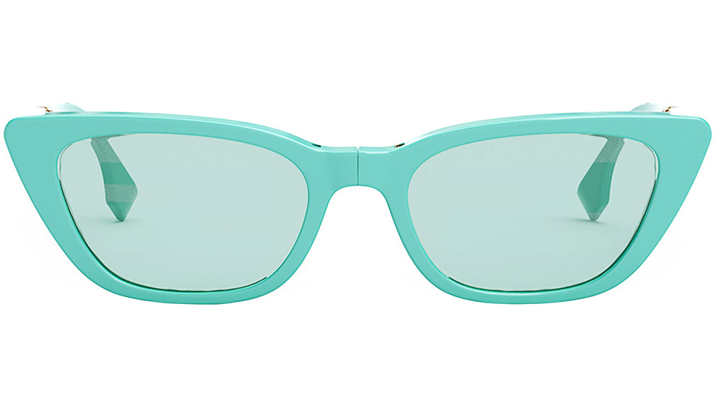 Fendi FE40089I Blue Cat Eye Mirror Folding Sunglasses