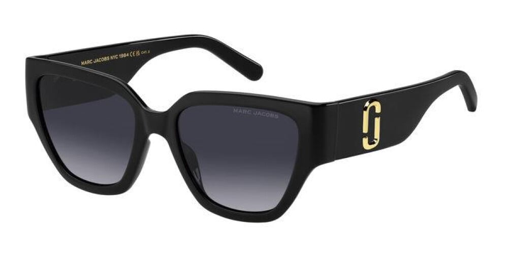 Marc Jacobs Black Sunglasses with Gold Accent MARC 646/S (New) New MARC JACOBS MARC 646/S 008A WJ Black Grey/Grey Gradient  main image 4