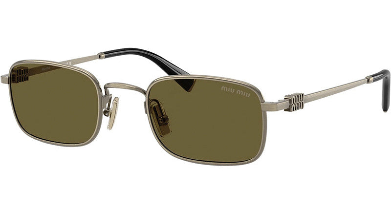 Miu Miu MU A53S Gold Brown Square Metal Sunglasses – Designer Daydream