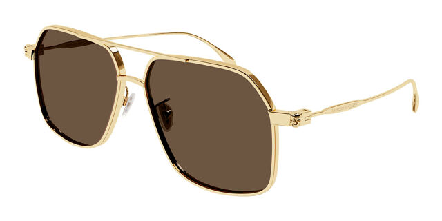 Alexander McQueen AM0372S Gold Pilot Sunglasses – Designer  display picture 3