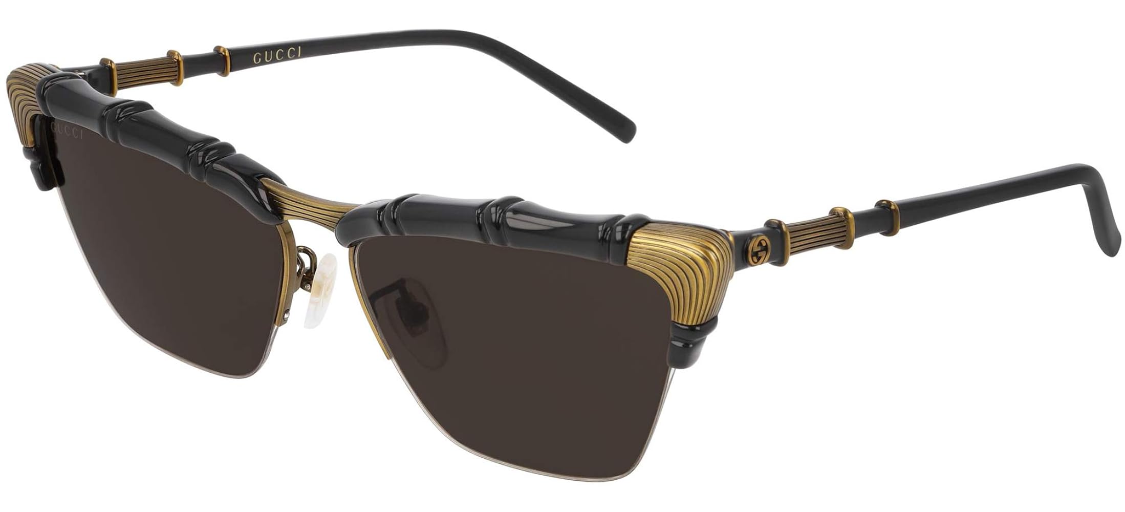 Gucci GG0660S Black Bamboo Cat Eye Sunglasses | Designer Daydream