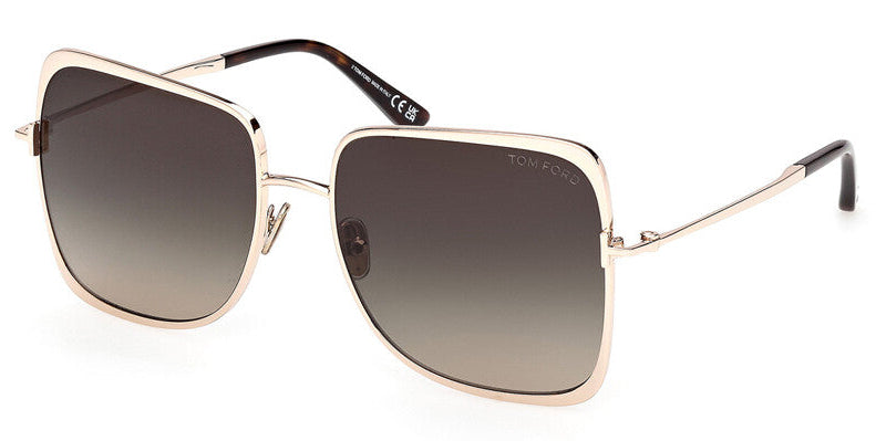Tom Ford Tara FT1319 Sunglasses in Rose Gold Grey – Designer 