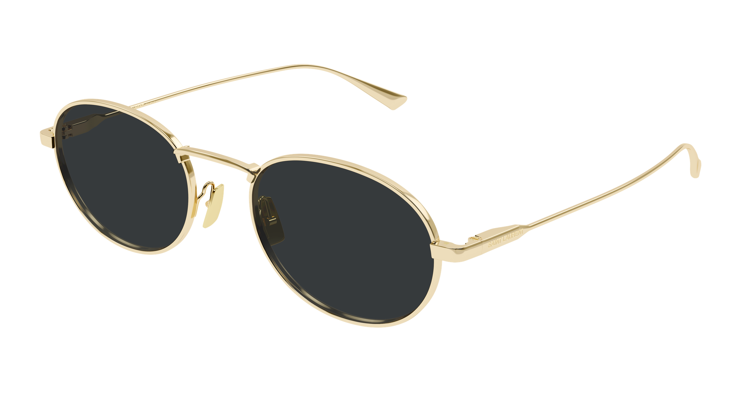 Saint Laurent SL799 Round Metal Sunglasses in Gold – Designer Daydream