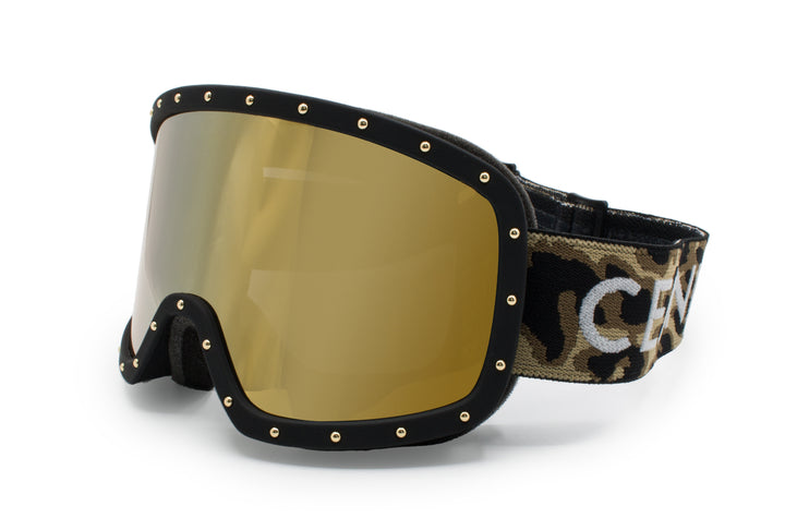 Celine CL40196U Black Gold Studded Mirror Ski Mask – Designer Daydream