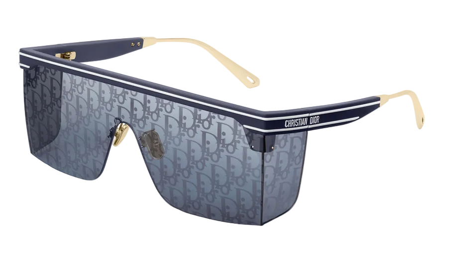 Dior DiorClub M1U Mask Sunglasses in Navy Blue Mirror  display picture 3
