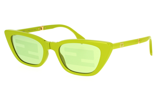 Fendi FE40089I Green Cat Eye Mirror Folding Sunglasses