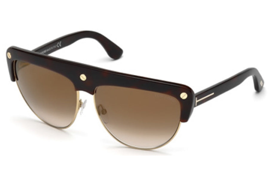 Tom Ford Liane FT0318 Flat Top Sunglasses in Brown 