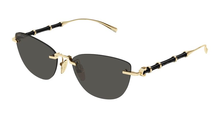 Gucci GG2063S Cat Eye Bamboo Sunglasses in Gold | Designer Daydream