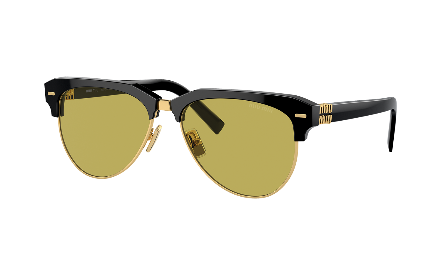 Miu Miu MU09ZS Black Green Lens Sunglasses – Designer Daydream