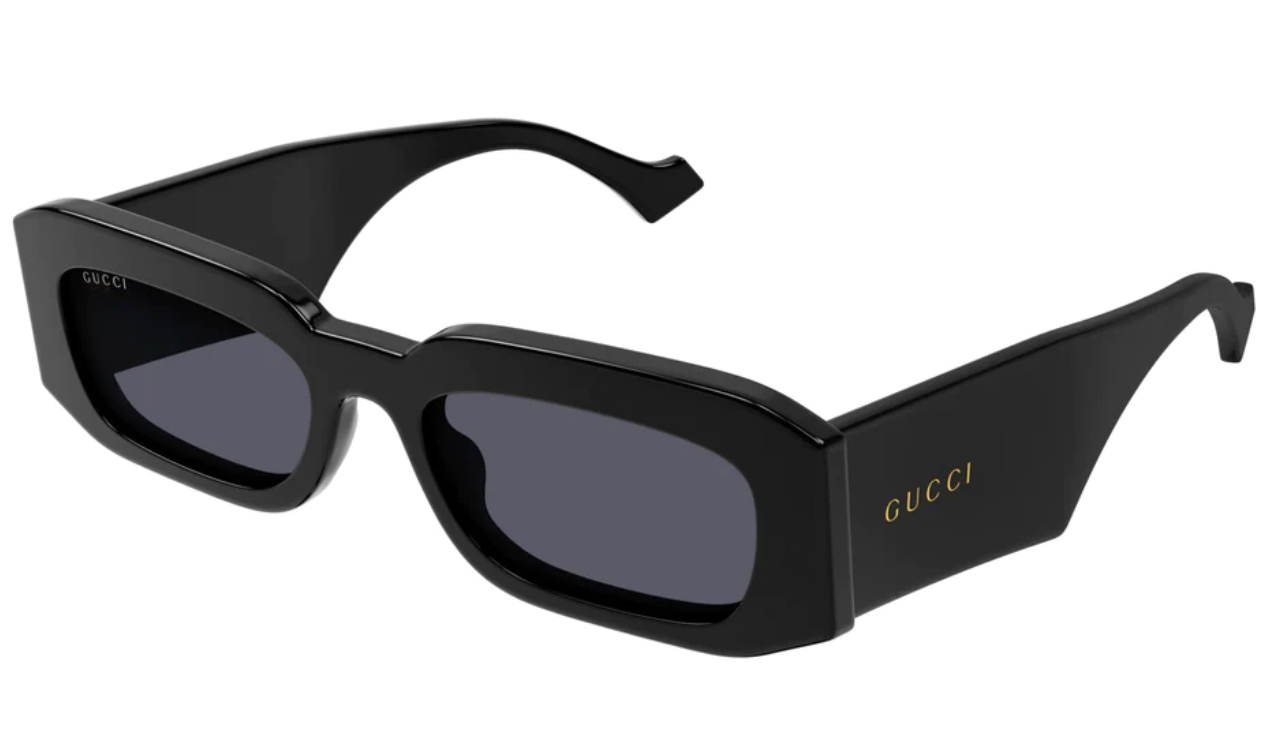 Gucci GG1426S Thick Rim Rectangle Sunglasses in Black – Designer