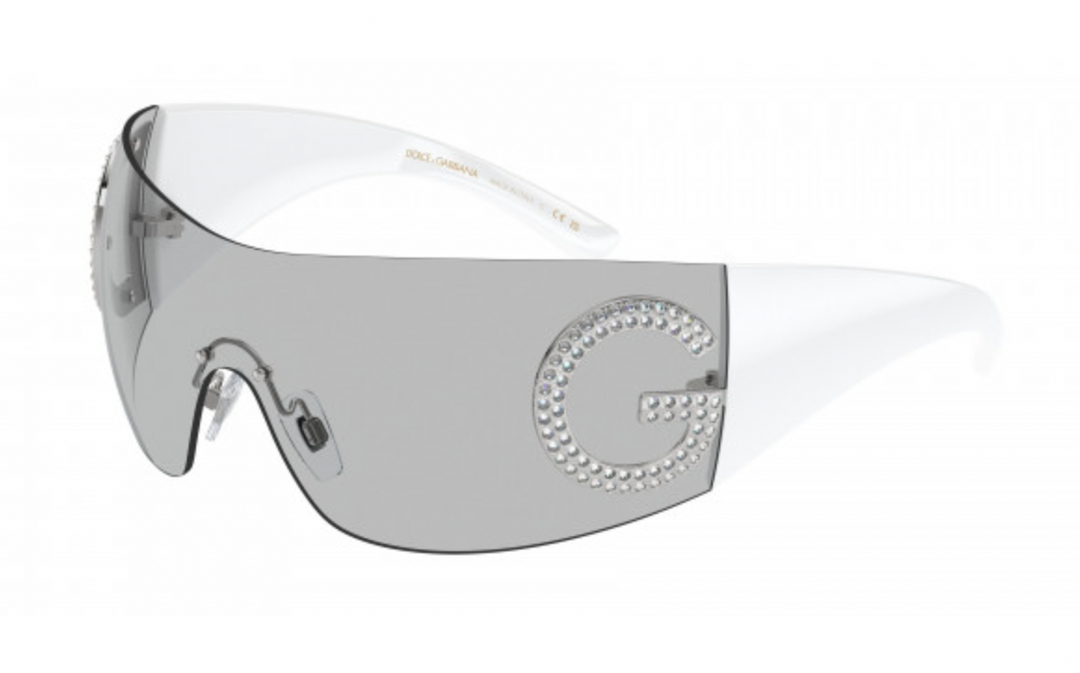 Dolce & Gabbana DG2298B Crystal Grey Shield Sunglasses