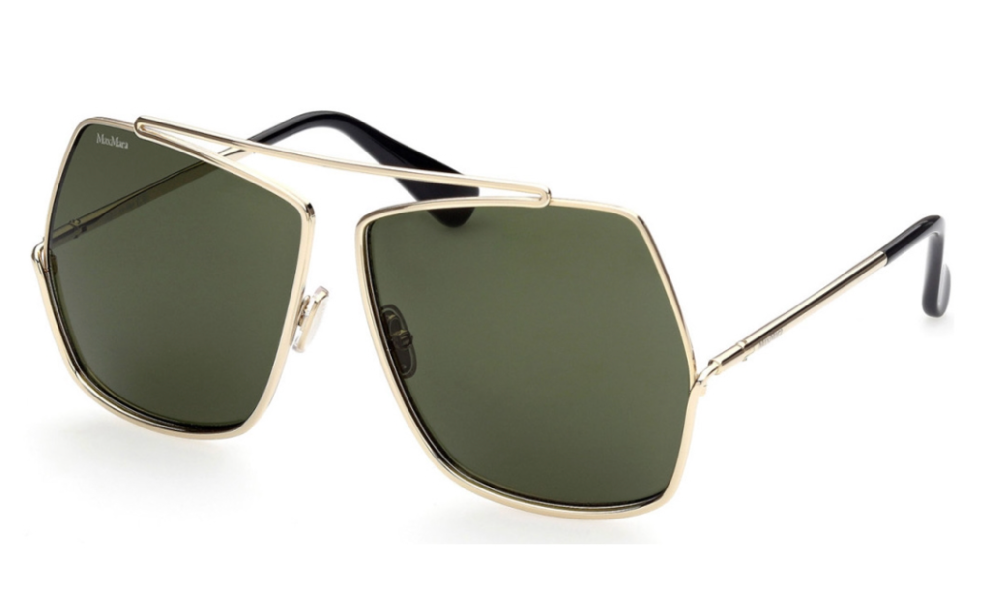Max Mara MM0006 Elsa Oversized Sunglasses in Gold Green – Designer