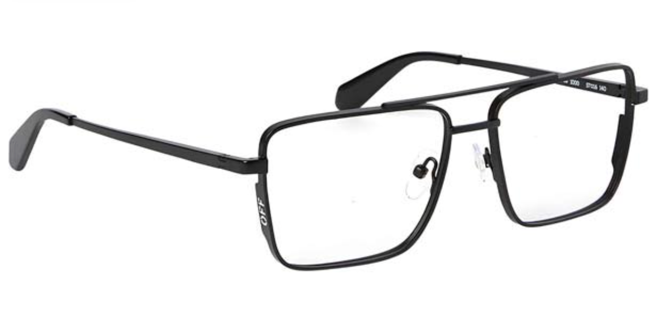 Off White Style 66 Bluelight Aviator Frames in Black Metal  display picture 1