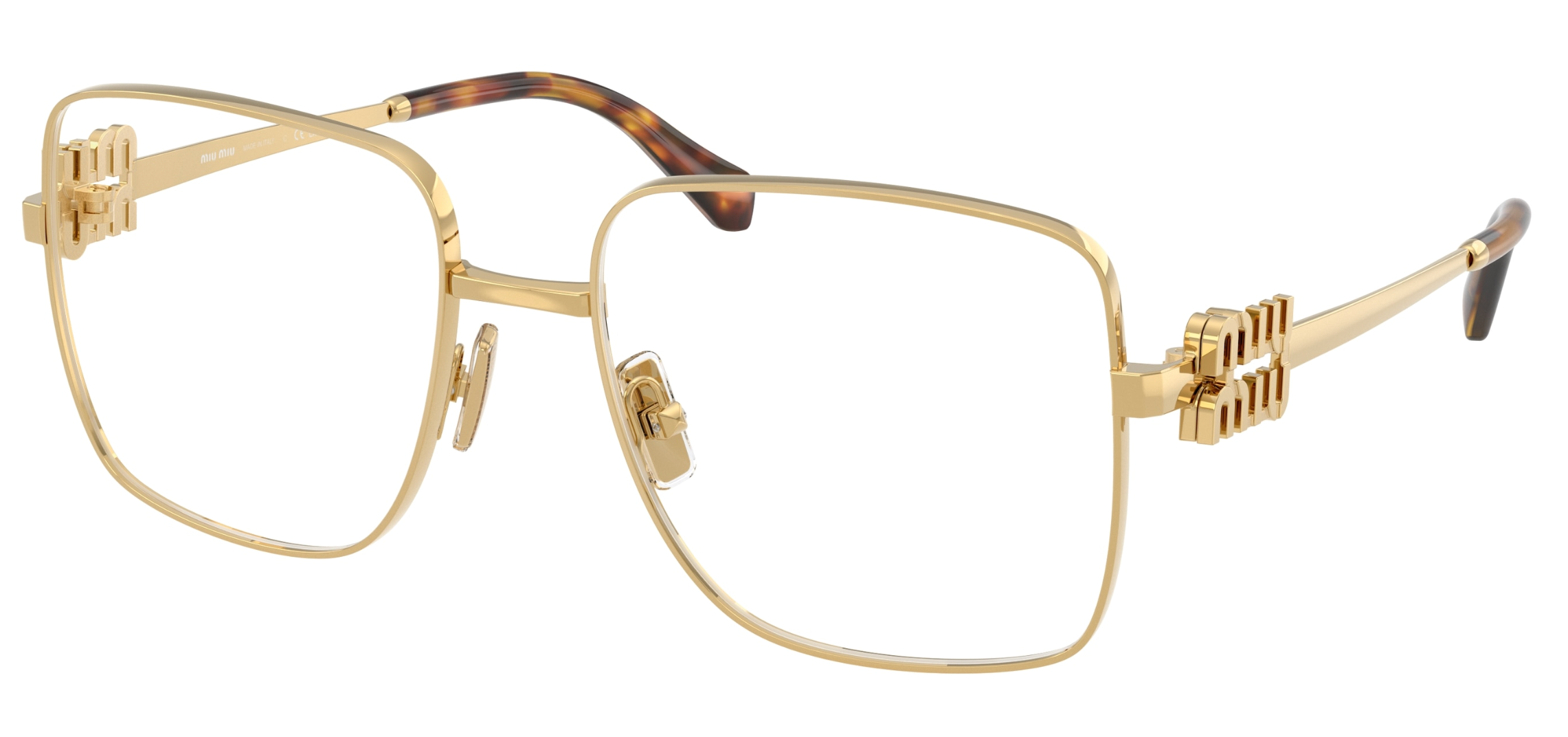 NEW Miu Miu MU51YV Gold Oversized Square Eyeglasses Frames Miu Miu MU 51WV Eyeglasses | LensCrafters main image 4