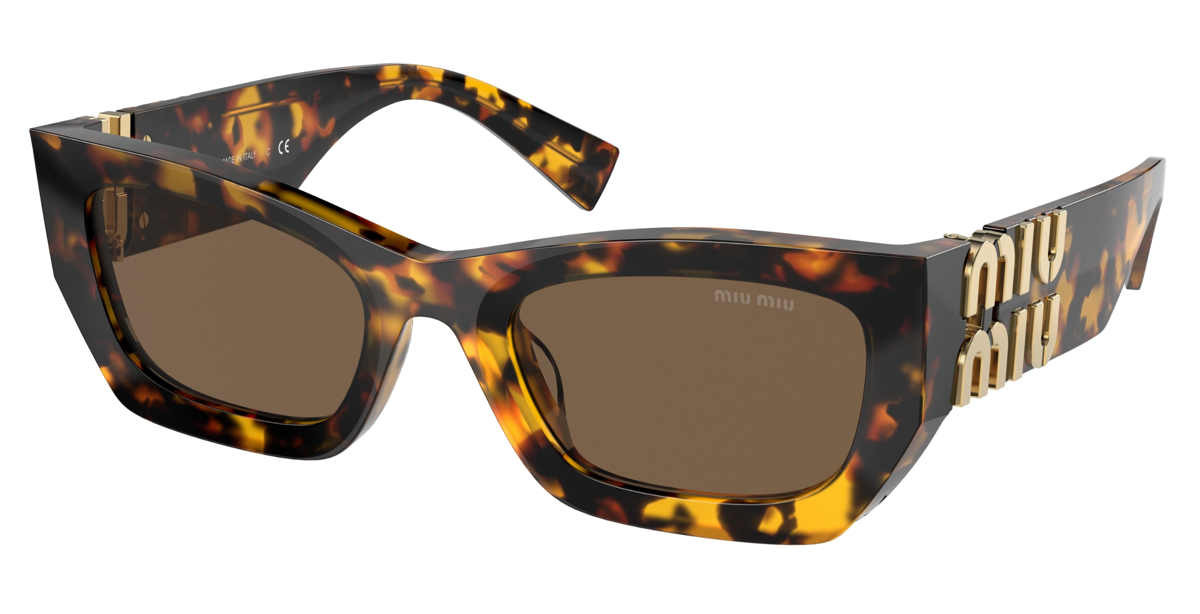 Miu Miu MU01WS-7D0A6 Sunglasses Havana Pink Cat-Eye Miu Miu SMU A06 Cat Eye Sunglasses | Fashion Eyewear US main image 3