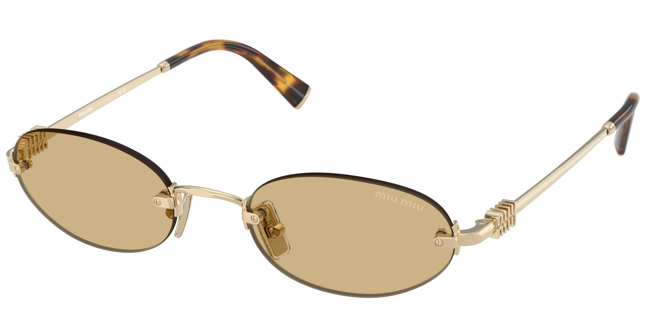 はみさん Miu Miu MU A54S Gold Yellow Oval Rimless | Designer Daydream