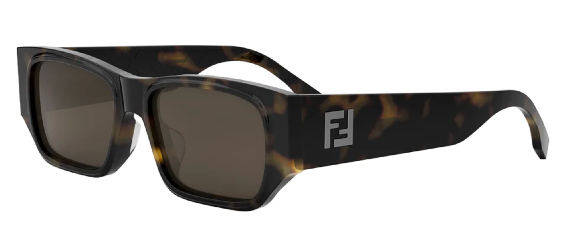 5014: Fendi FF Zucca Logo Brown Square Sunglasses Made in Italy FENDI Vintage Sunglasses Square FF Gold Brown Frame 80s 90s  main image 3