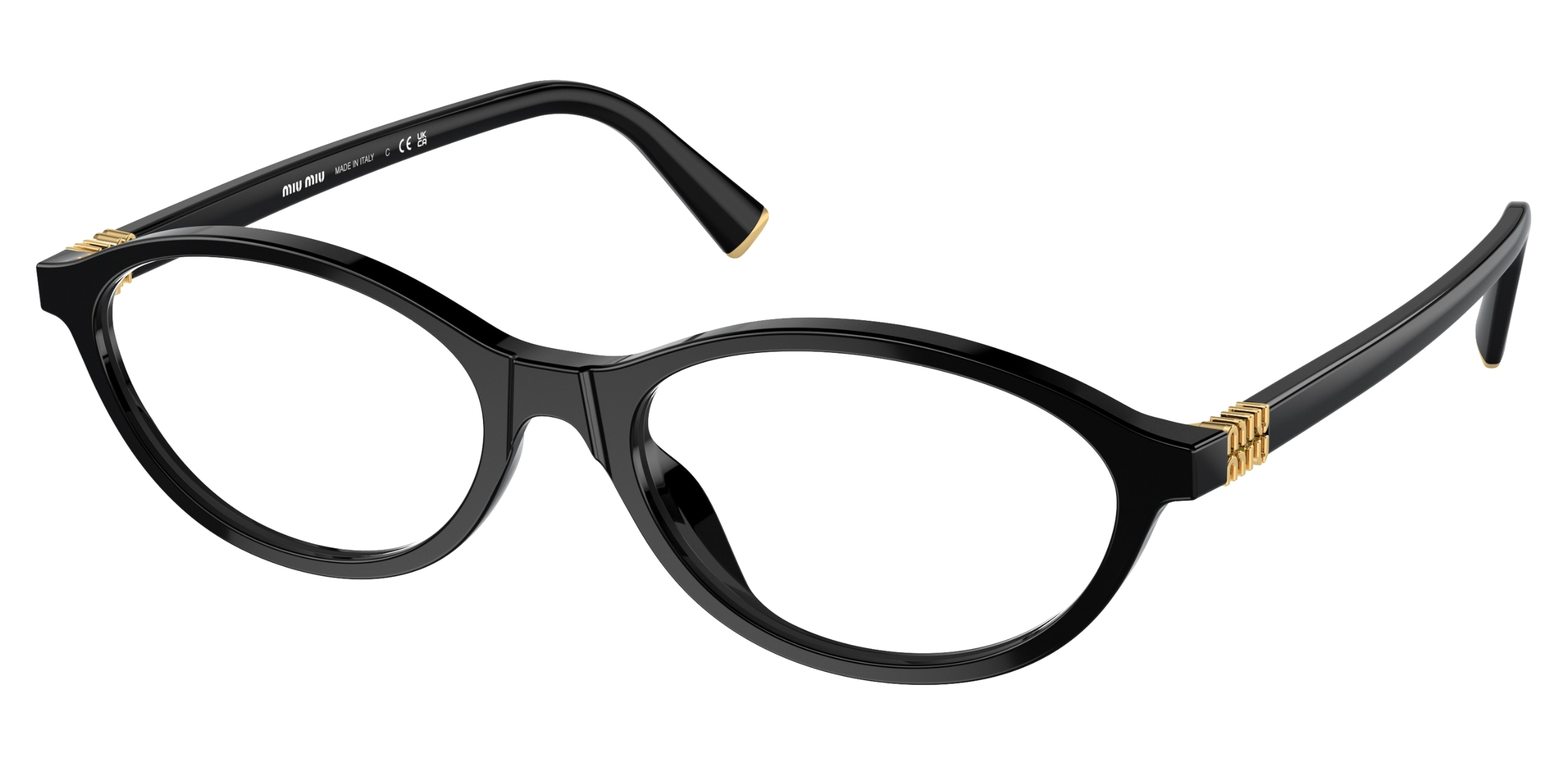 Miu Miu MU09XV Black Gold Cat Eye Frames | Designer Daydream