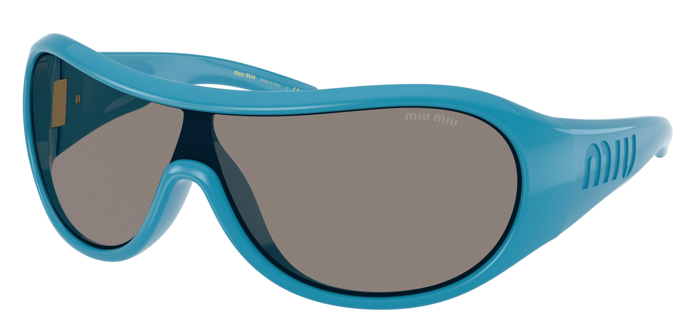 Miu Miu MU B14SU Blue Shield Wrap Sunglasses | Designer Daydream