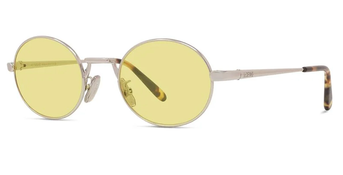 Loewe LW40151U Metal Oval Sunglasses in Silver | Designer Daydream