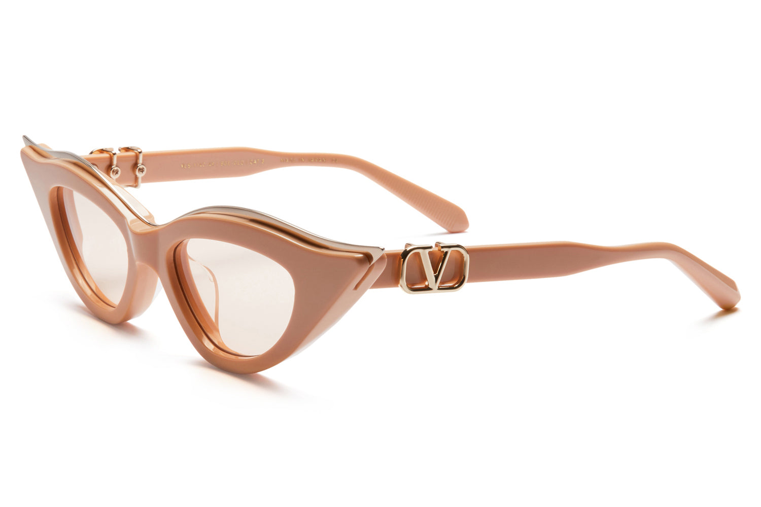 Valentino V-GOLDCUT-II VLS-114D Cat Eye Sunglasses - Pink/White Gold Valentino VLS113-D V-Goldcut Pink Cat Eye | Designer Daydream main image 4