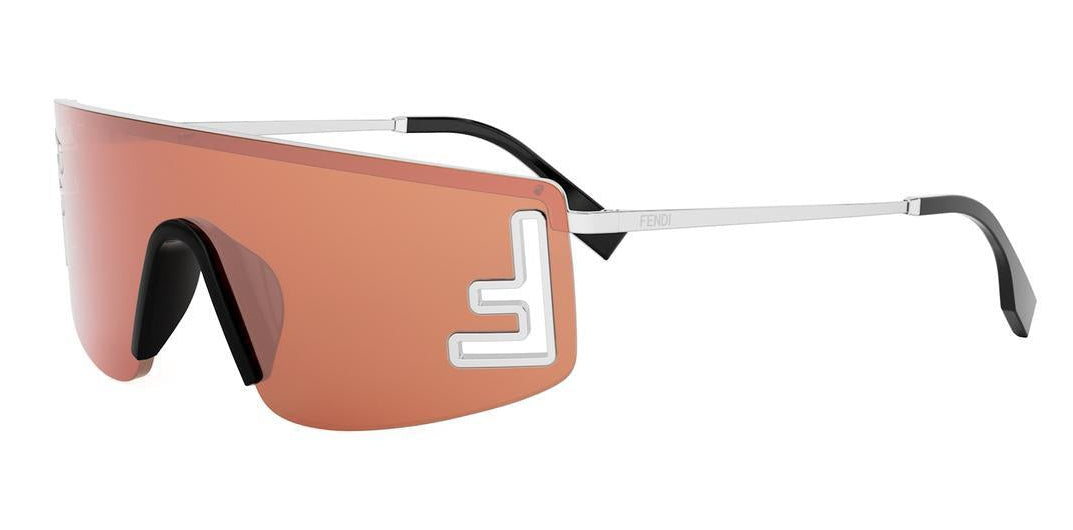 NEW Fendi FE40168U FF Cutout Mask Sunglasses in Red Mirror Fendi Roma FE40168U Mask Sunglasses in Red Mirror – Designer  main image 2