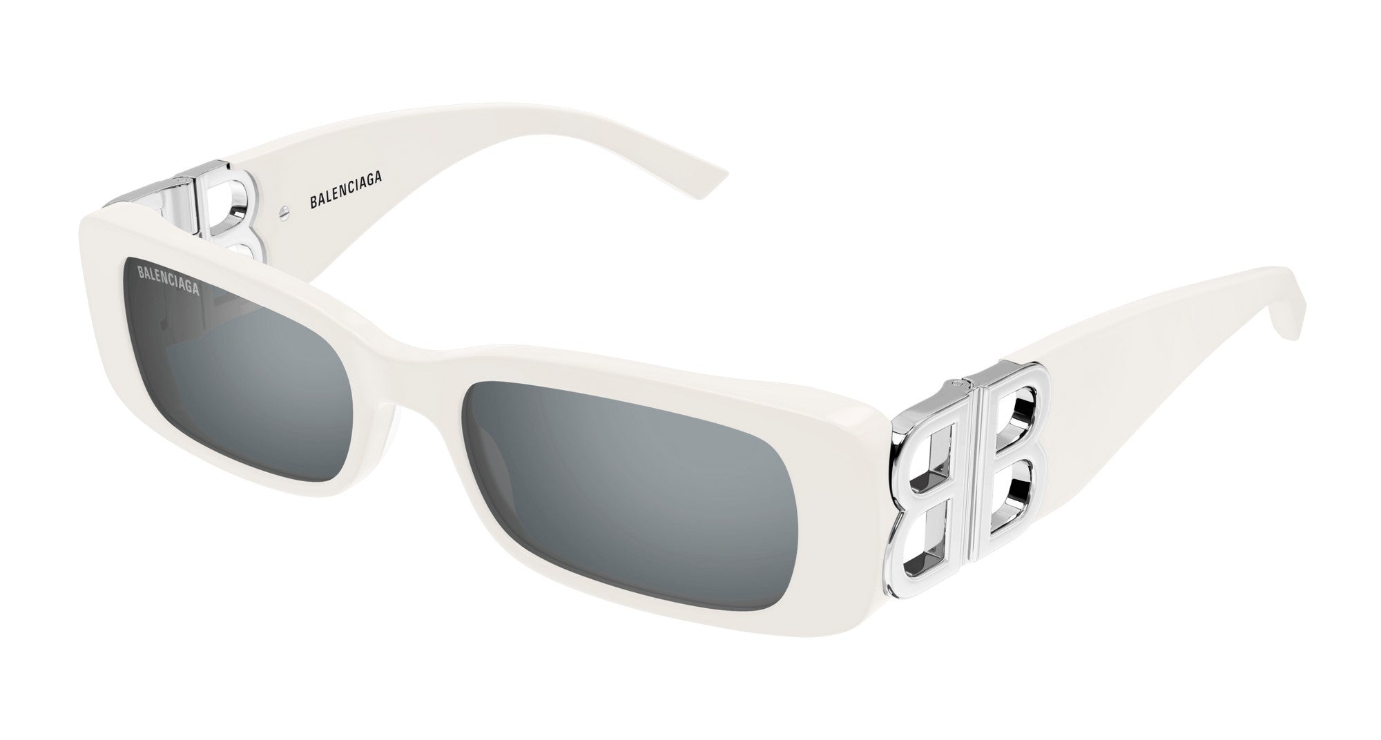 Balenciaga BB0096S Logo Sunglasses in Ivory Mirror – Designer Daydream