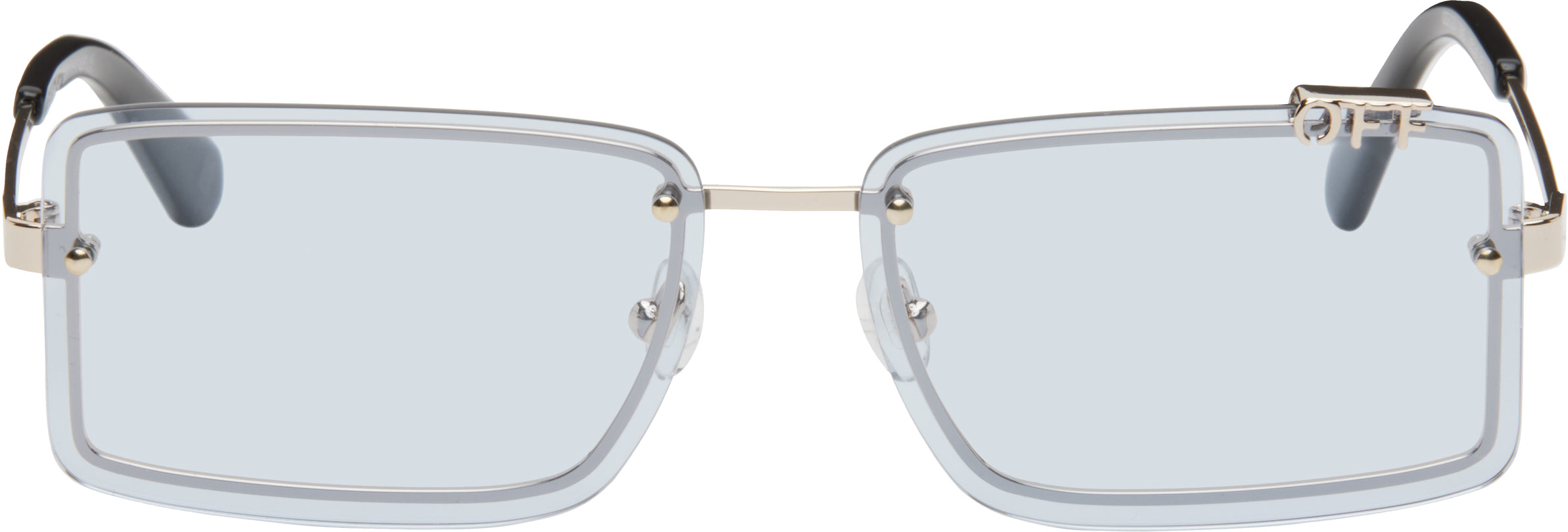 Off White Tampa Square Rimless Sunglasses in Light Blue 