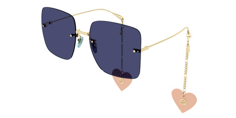 Gucci GG1147S Rimless Earring Sunglasses in Blue – Designer  display picture 3