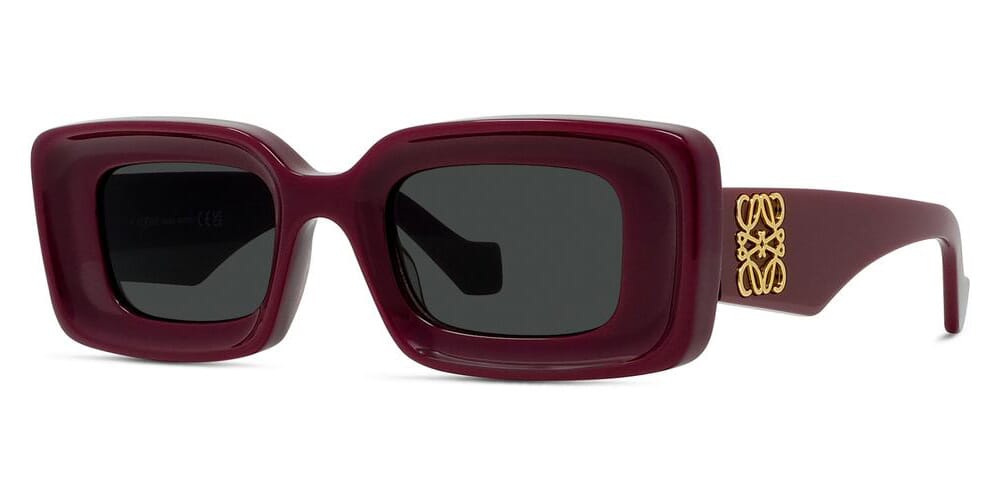 NEW Loewe LW40101U Anagram Sunglasses in Burgundy Red Loewe Anagram LW40101I XXS (46 - 22) with Grey lenses and  main image 4