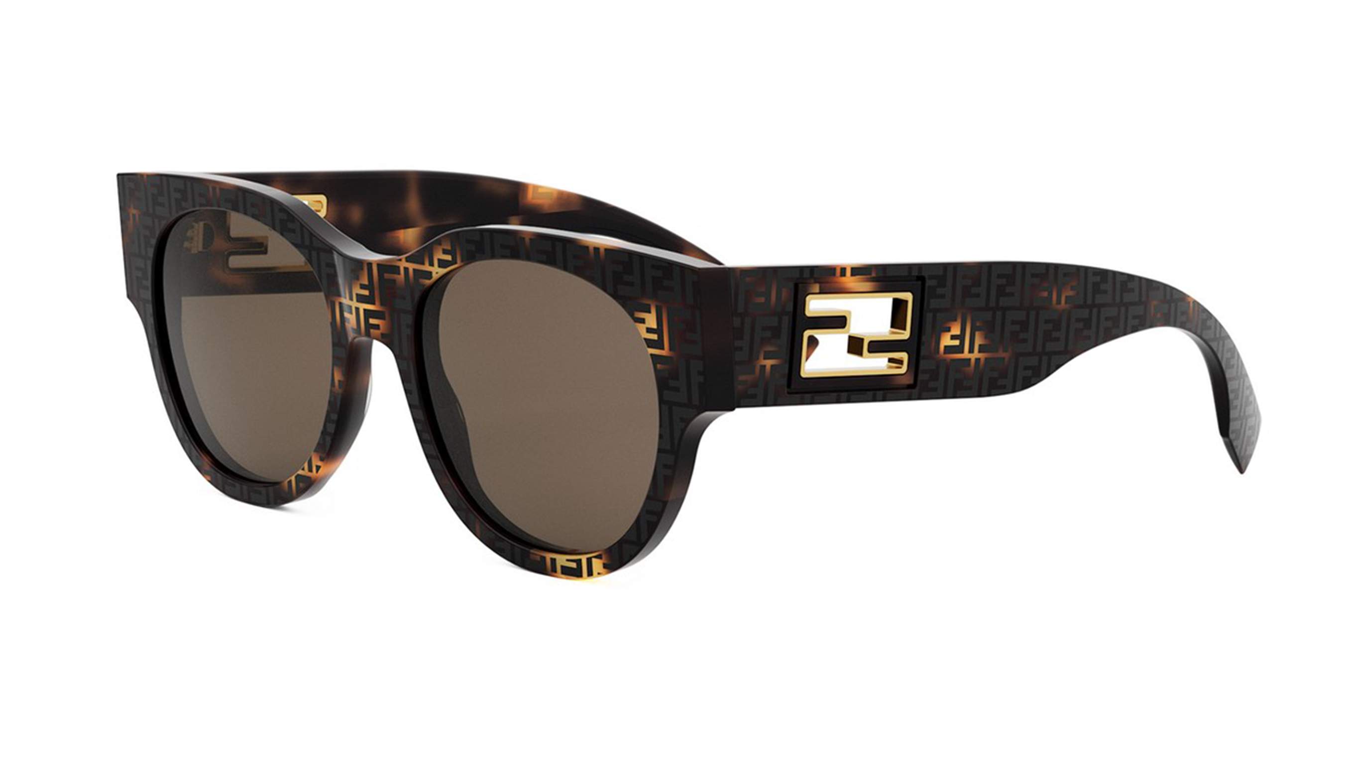 Fendi FE40147I Baguette Thick Rim FF Logo Print Sunglasses  display picture 3