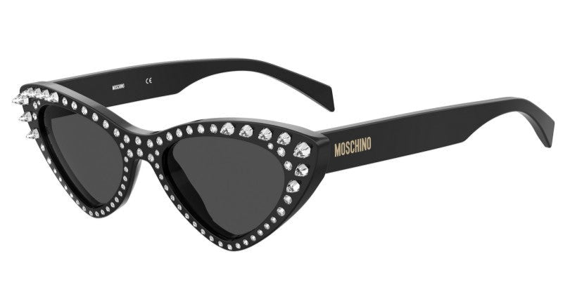 Moschino MOS006/S Black Crystal Cat Eye Sunglasses