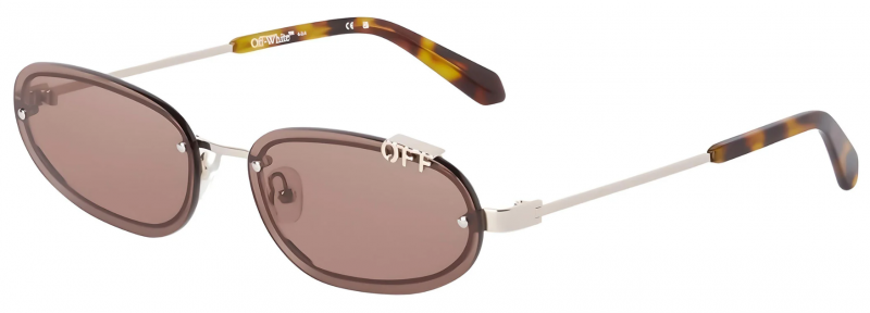 Off White Miami Oval Rimless Sunglasses in Brown – Designer  display picture 3