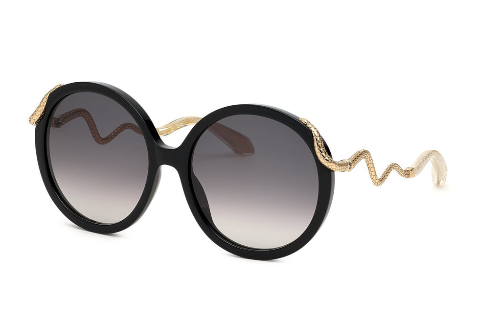 Roberto Cavalli SRC004M Black Round Snake Sunglasses  display picture 3