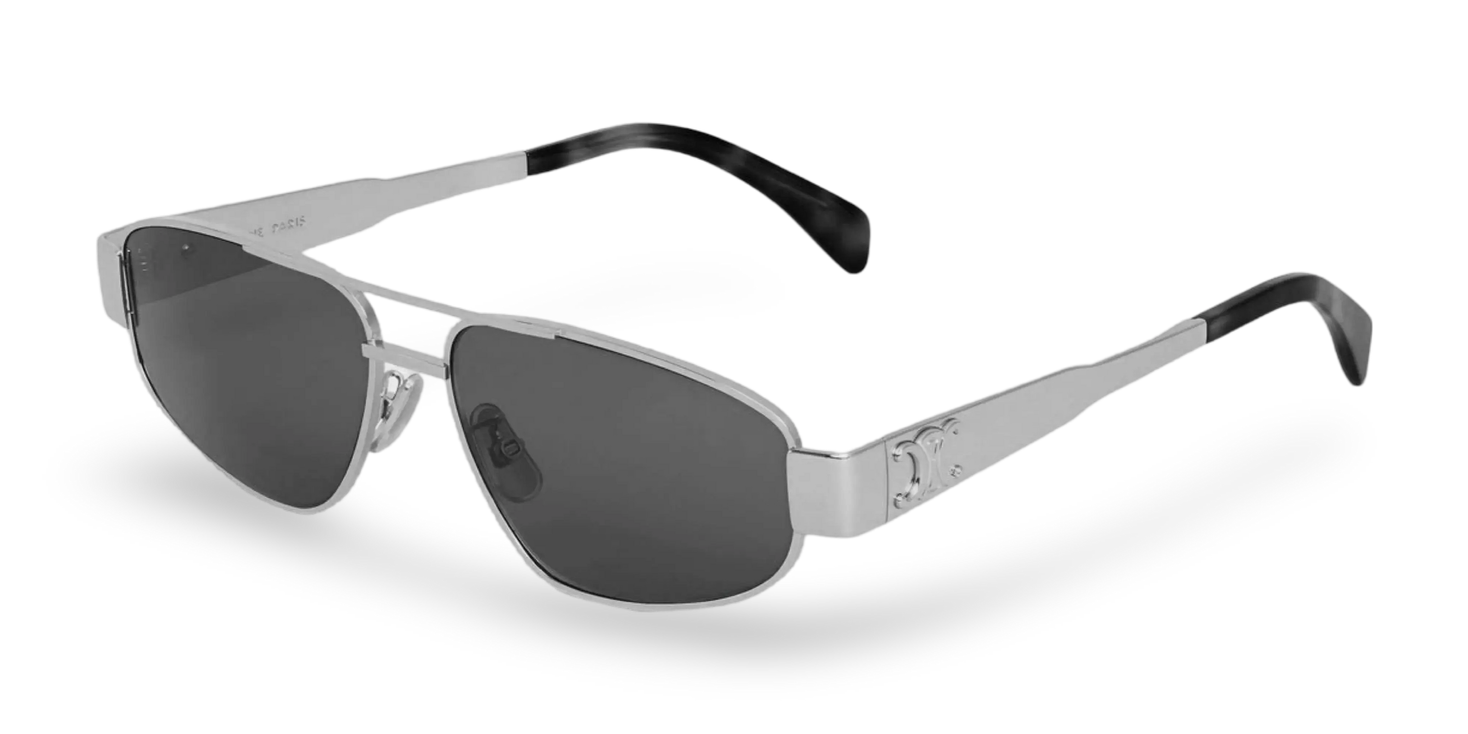 Celine CL40281U Triomphe Silver Metal Aviator Sunglasses  display picture 3