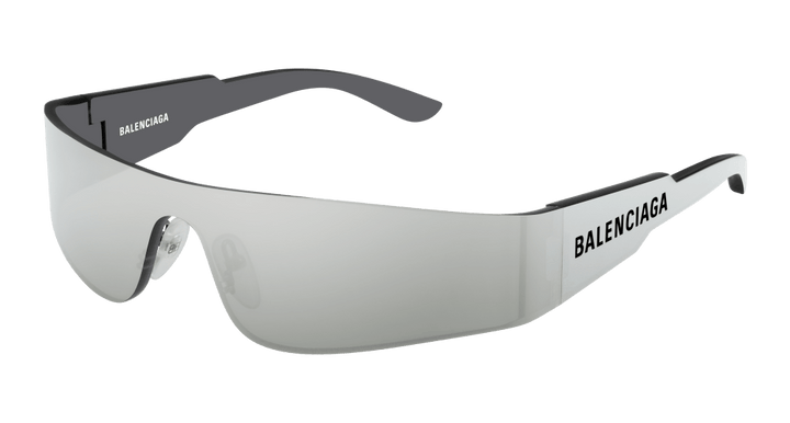 Balenciaga BB0041S Mono Shield Sunglasses in Silver