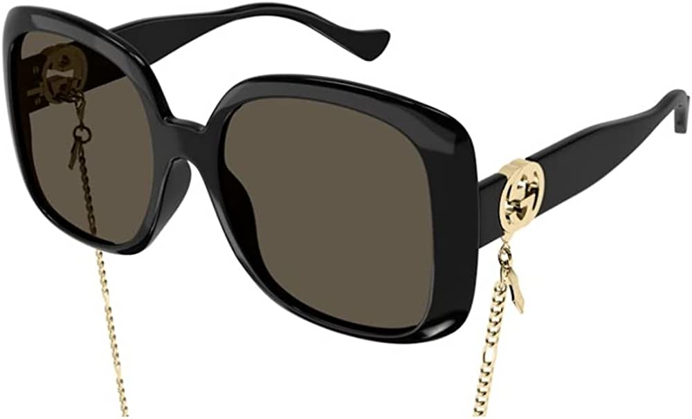 Gucci GG1029SA Oversized Black Chain Square | Designer Daydream