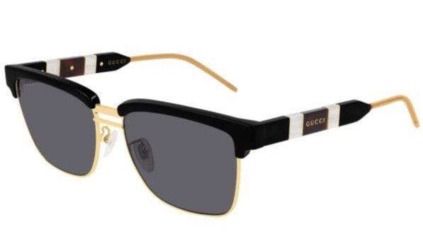 Gucci GG0603S Metal Polarized Wayfarer Sunglasses in Black 