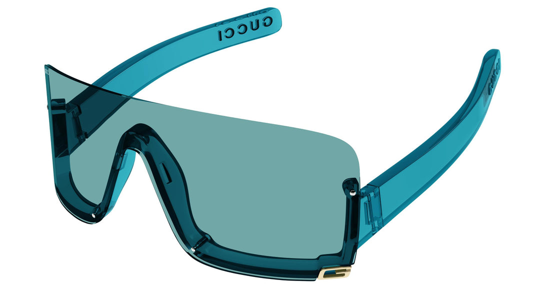 Gucci GG1637S Blue Mirror Shield Sunglasses