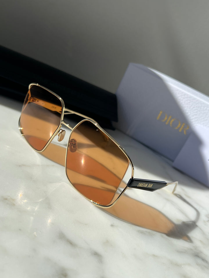 Dior ArchiDior Oversized Sunglasses in Gold Orange