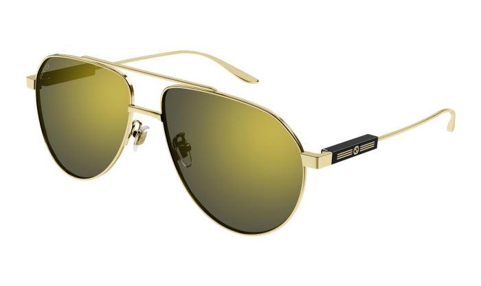 Gucci GG1311S Gold Mirror Metal Aviator Sunglasses