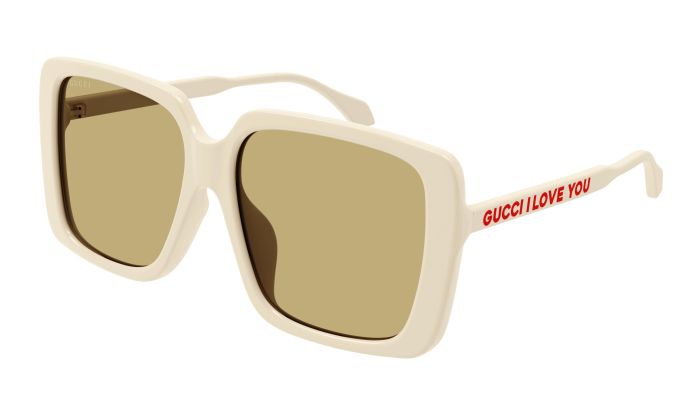 Gucci GG0567SAN Ivory Square Sunglasses