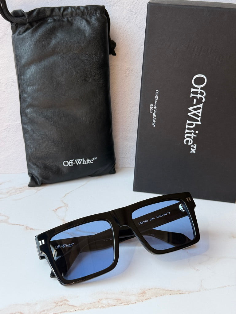 Off White Lawton Sunglasses in Black Blue Tint