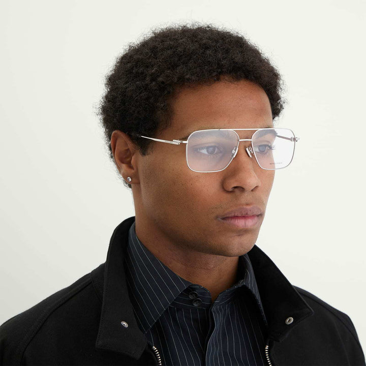 Bottega Veneta BV1384O Gold Metal Pilot Frames